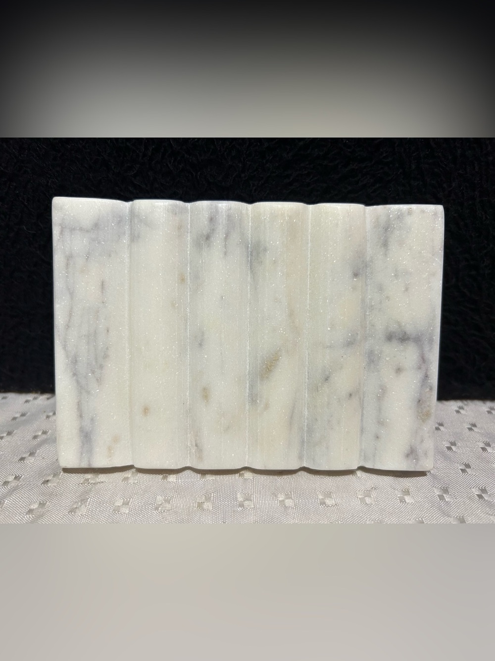 Creative Co Op Marbel Soap Dish Holder White Marble Stone